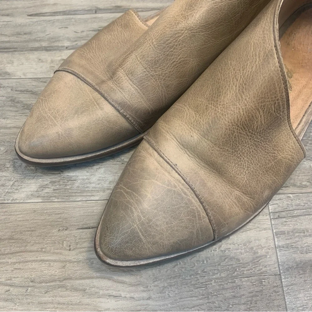 Free People Royale Distressed Leather Pointed Cut Out Flats - Picture 6 of 14